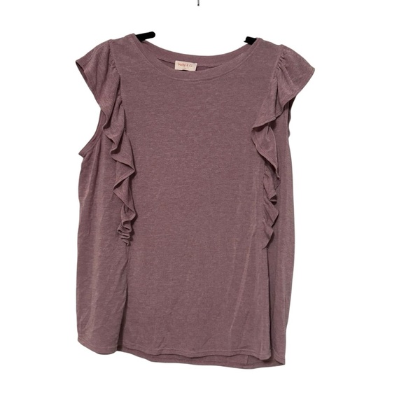 Paisley Sky Ruffle Sleeve Tank Top – Women’s 1X - Picture 1 of 3